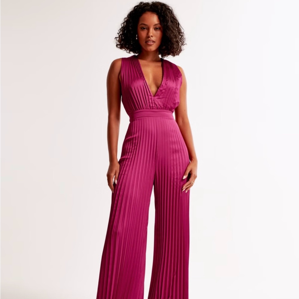 Abercrombie & Fitch Giselle Pink Jumpsuit with Wide-Leg Design